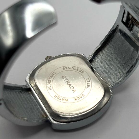 Silver Crystal Strada Cuff Watch - Picture 4 of 4